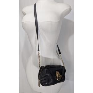 Juicy Couture Lock 'n Heart Black Leather Crossbody Bag